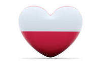 Сердце в виде польского флага